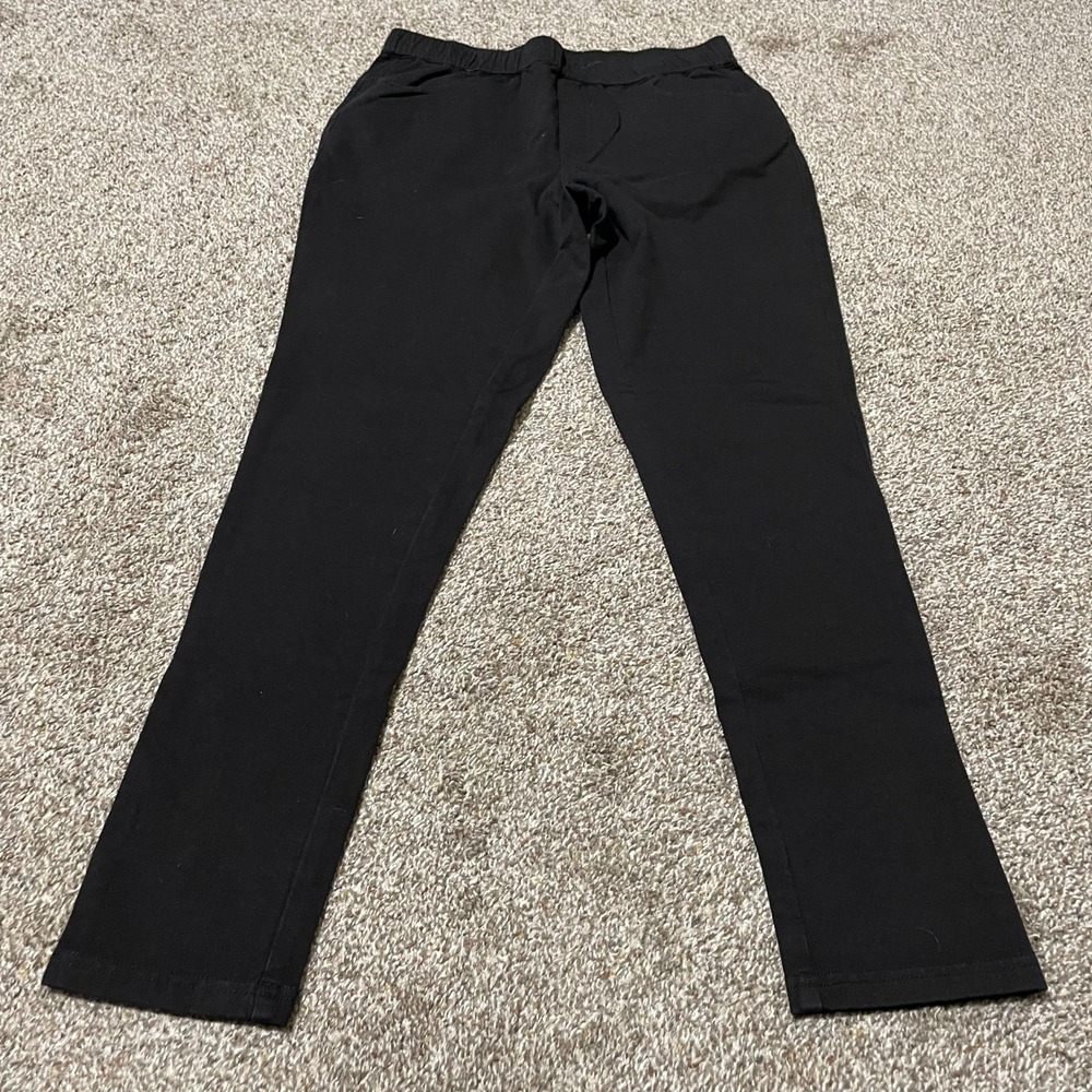 d&co Denim Company Black Pull On Pants Trousers Comfort Casual